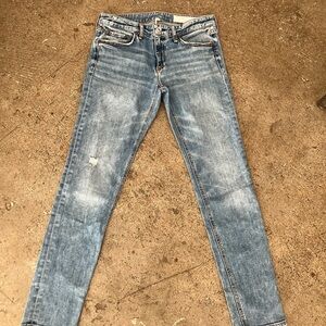 rag and bone Distressed Blue Dre Low Rise Slim Boyfriend Jeans size 25